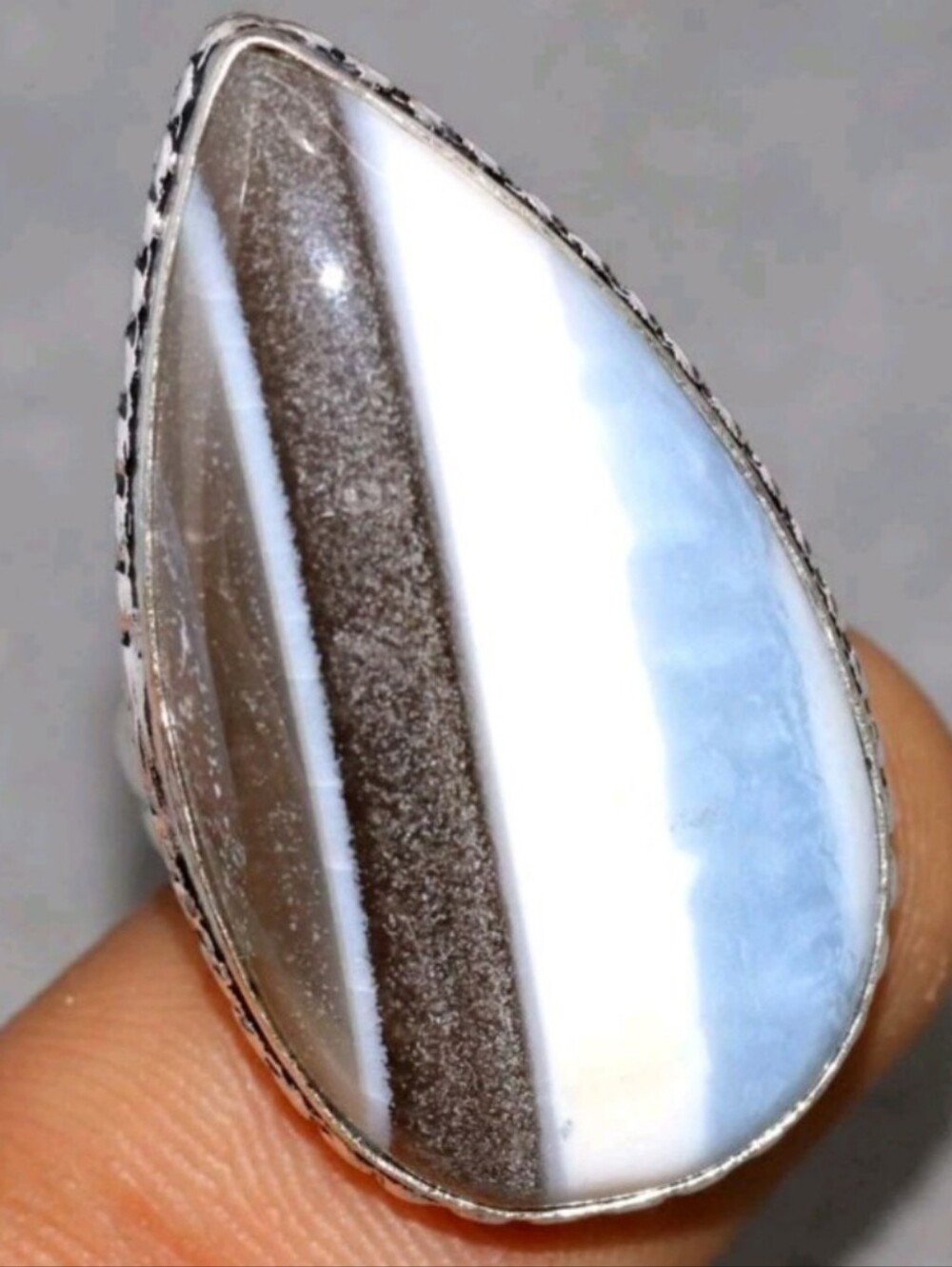 Owyhee Blue Opal Gemstone Jewelry 925 Sterling Silver Handmade Ring